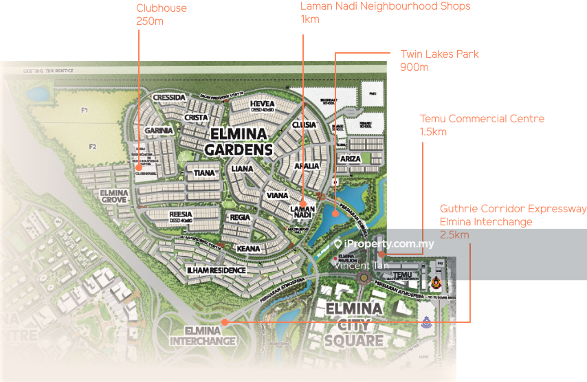 Rumah Berangkai 2 Tingkat untuk Dijual di ELMINA KEANA East Garden West Valley Denai Alam, Shah Alam oleh Vincent Tan - iProperty.com.my