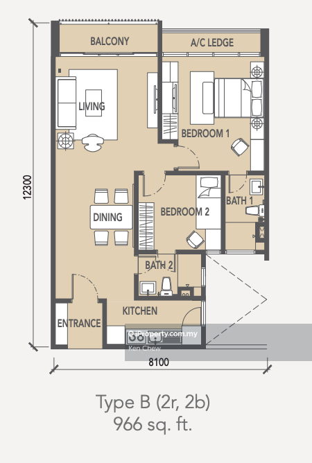 Residensi Servis untuk Dijual di Sk One Residence oleh Ken Chew - iProperty.com.my