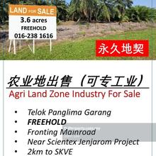 Prime Location Agriculture Land Zone Industry For Sale In Jenjarom