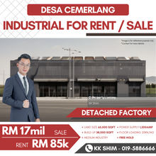Desa Cemerlang Build Up 38,000 sqft Detached Factory for Sale