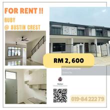 Austin crest double storey for rent taman mount austin 