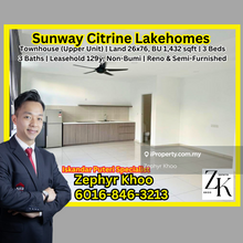 Sunway Citrine Lakehomes @ Sunway Iskandar Townhouse (Upper Unit)