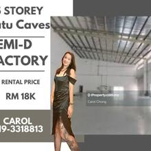 Spring Crest Batu Caves 1.5 Storey Semi-D Factory For Rent 