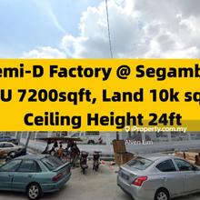 Segambut Lentang Semi-D Factory, 7200sqft, 100amp, Oct available