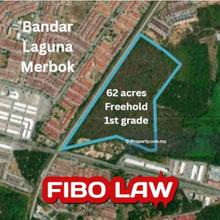 62 acres land at Bandar Laguna Merbok @15 psf