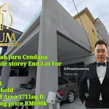 Cendana Emas @ Juru 2-Storey End-Lot Freehold 4r4b Near To Auto City.