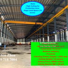 Kulai, 10 Acres Detached Factory for Sale, built up 300,000