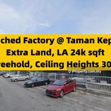 Corner Factory, Extra Land, Ceiling Height 30ft, Freehold Taman Kepong