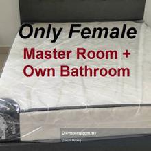 A female master bedroom attached own bathroom area bangsar