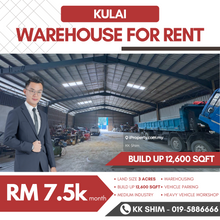 Kulai Build Up 12,600 sqft Warehouse for Rent