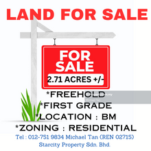 Land For Sale - Zoning Residential 1st Grade Freehold 