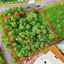 Flat land, surrounded by luxury bungalows.