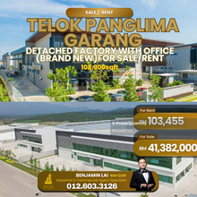 Telok Panglima Garang Detached Factory with Office For Sale/Rent