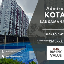 Below Value rm12k High ROI 5.43% Admiral Residence Kota Laksamana