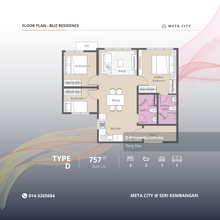 Developer unit for Sale ( Price can Nego) Type D 757sf