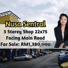 Nusa Sentral, 3 Storey Shop Lot 22x75, Facing Main Road, Intermediate