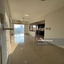 High floor unblocked view with double balcony, good condition