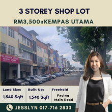 Kempas Utama, 3 Storey Shop Lot For Rent