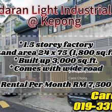 Sri Edaran Industrial Park 1.5 Storey Factory Comes With Wide Road