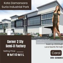 Corner Kota Damansara Suria Industrial Park 2sty Semi D factory