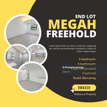 End Lot Fully Renovated Freehold 2 Sty Terrace Megah Bukit Beruang MMU