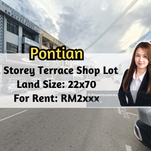 Pontian, 2 Storey Terrace Shop Lot 22x70, Intermediate Unit