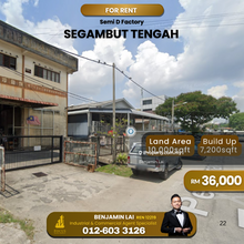 Segambut Tengah Semi D Light Industrial Factory For Rent 