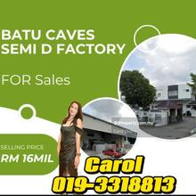 Batu Caves  2 Storey Semi-d Factory For Sales