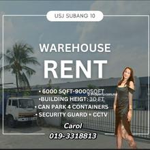 USJ Jalan Subang 10  Warehouse For Rent