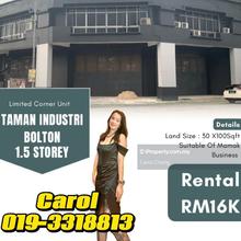 Corner Taman Industri Bolton 1.5 Factory For Rent