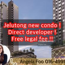 Twinstar New Condo Near Jelutong Heng Ee school, Market, Foodcourt!!