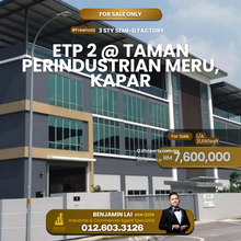 Etp @ Mip2 intermediate semi-D Factory for Sale. 