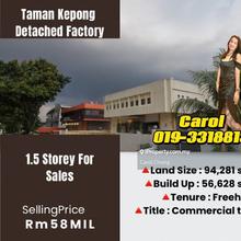 Kepong 1.5 Storey Detached Factory For  Sales