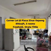 Plaza Sinar, Corner Unit, Sttrata tittle, Freehold