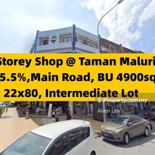 Main Road, 4 Storey Shop, Roi 5.3%, Taman Maluri Cheras