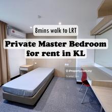 Private Single Bedroom with Bathroom for Rent KL 8 mins Walk to LRT