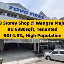Wangsa Maju, Roi 4.5%, Tenanted, 3 Storey Shop
