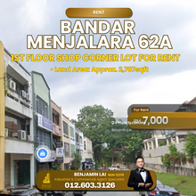 Bandar Menjalara 62a 1st Floor Shop Corner Lot For Rent 