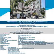 Auction Taman Sri Pinang !! Below Market Price!!