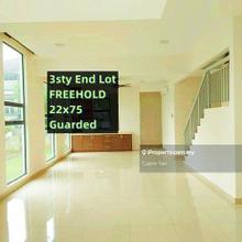 End lot, 3sty link house, freehold unit in ampang, guarded