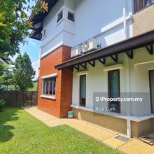 Highest point. Windy & cooling. Next to lake. Trees towering up