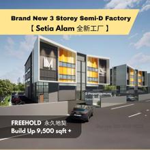 Setia Alam @ Brand New Semi-D Factory 3 Storey , limited unit hot deal