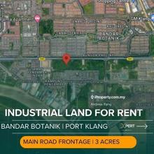 Industrial Land for Rent Main Road Frontage Bandar Botanik, Port Klang