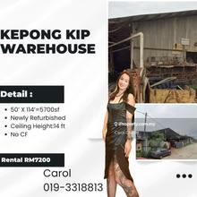 Below Market  Kepong Kip warehouse / Factory  For Rent