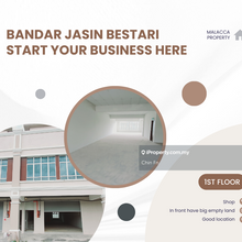 Very Low Price 1st Floor Shop Facing Small River View Jasin Bestari