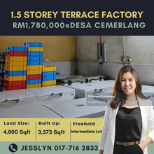 Desa Cemerlang, 1.5 Storey Terrace Factory For Sale