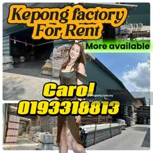 Kepong area More factory warehouse for rent