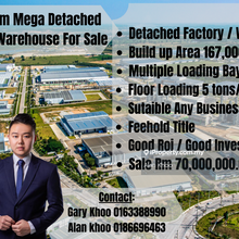 Shah Alam Detached Mega Factory Bu 167,000sf Freehold with Loading bay