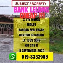 Bank Lelong 2 Storey House End Lot Bandar Seri Ehsan Banting Selangor