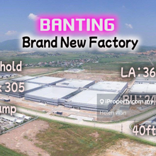 Banting Brande New Freehold Factory 0.84acre 36,905sf 3ton 300amp 40ft